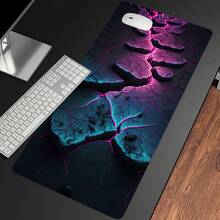 1pc Minimalist Crack Texture Gaming Mouse Pad Multicolor Abstract Mousepad Extended Large Laptop Keyboard Non-Slip Rubber Base With Stitched Edges For Home Office Computer Keyboard Laptop