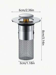 1pc Pop-Up Bathroom Sink Drain With Filter Basket - Anti-Odor, Durable Plastic, Push-Type Bounce Core For Vanity Washbasin, Includes Mesh Strainer, Christmas Decor - Multicolor - View 8