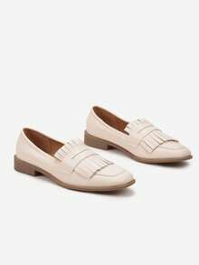 Mocassini con frange morbide, casual per donna in primavera/autunno - Beige - Visualizzare 4