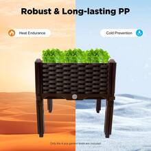 SimbkIuils 4PCS Outdoor Elevated Garden Bed Plant Box, Large Capacity Plant And Vegetable Planting Box, 61.41 * 14.96 * 15.35in - màu nâu - Xem 3