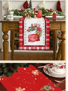 Taplak Meja Natal Kustom yang Dipersonalisasi, Taplak Meja Dekorasi Pesta Liburan Motif Amerika, Taplak Meja dengan Tata Letak Kreatif, Taplak Meja Natal, Hadiah Keluarga, Hadiah untuk Ibu, Hadiah dengan Nama - MultiWarna - View 3