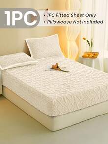 1 pieza Sábana ajustable de tafetán, sábana, ropa de cama, sábanas ajustables, cubierta de colchón de unicolor, protector de colchón suave y cómodo, sábanas hipoalergénicas, cubierta de cama gruesa para otoño e invierno, sábana ajustable de tela moderna para cama individual, matrimonial, queen o king, sin funda de almohada, regalo de ropa de cama, lavable a máquina, artículo esencial para el hogar, Oeko-Tex