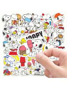 50张狗贴纸涂鸦水杯行李箱笔记本电脑手册防水贴纸卡通贴纸圣诞礼物 - 彩色 - 查看 1