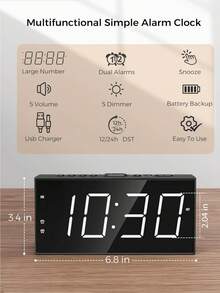 Reloj despertador digital de mesa, reloj despertador electrónico con pantalla LED para mesita de noche - Multicolor - Ver 3