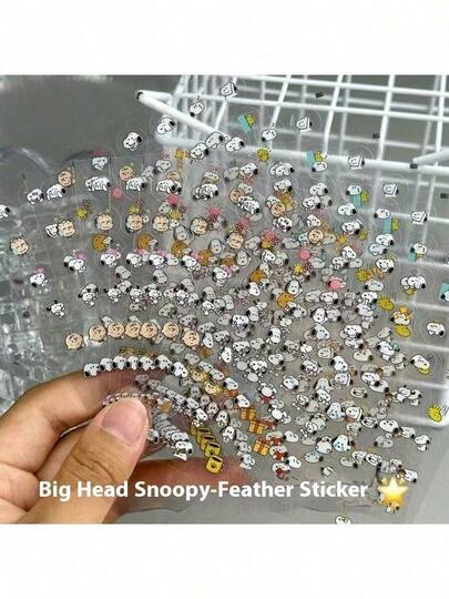 SNOOPY 10 件/30 件可爱可爱透明装饰贴纸指甲贴家庭生日礼物、完美派对礼物、节日礼物、完美派对礼物、节日礼物、圣诞节礼物、圣诞节、圣诞装饰、[随机款式]