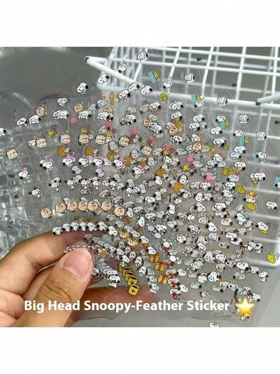 SNOOPY 10 件/30 件可爱可爱透明装饰贴纸指甲贴家庭生日礼物、完美派对礼物、节日礼物、完美派对礼物、节日礼物、圣诞节礼物、圣诞节、圣诞装饰、[随机款式] - 彩色 - 查看 1