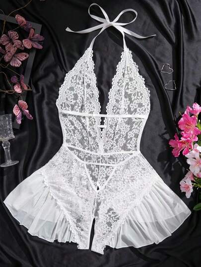 Ladies' Underwear Costumes,Sexy Kanten Uni One Piece Dress, Hot Sleeping Dress Women, Pattern, Unique Charming Tight Short Skirt. Whether It's Festival, Or Romantic Occasion, It Brings Happy Night To Couples. Verleidelijke Women view 3