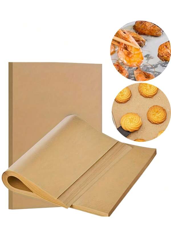 200 piezas Papel absorbente de aceite de alimentos, papel, papel encerado para alimentos fritos/papas fritas, revestimiento de canasta de alimentos papel de hornear precortado, papel de hornear natural antiadherente, apto para horno y parrilla, papel para queso, pasteles, pan 50/100/150/200 piezas