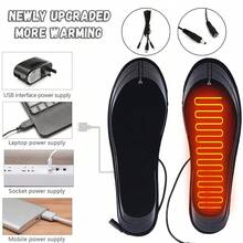 1 Pair Adjustable Size Unisex USB Powered Heated Insoles, Foot Warming & Massage - Multicolor - View 3