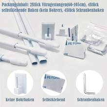 Curtain Window Rods - White - View 2