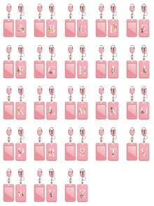 Pink Id Card Holder With Pink Retractable Scroll Clip, Anti Theft Card Sleeve,Pink Thumb Slot Hard Plastic Card Protector, Expandable Id Card Holder, Medical Insurance Protector, Waterproof Medical/Card/Social Security Card Protector, Bus Card Holder, Meal Card Storage,Provides Great Convenience For Your Daily Life And Office. It Is Ideal For Workers,