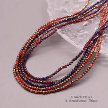 Perline in vetro di cristallo a faccetta Rondelle di circa 4mm, colore di rivestimento, 6 fili / sacchetto, circa 720 pezzi, perline sfuse spaziatrici per la fabbricazione di gioielli fai-da-te, accessori per braccialetti, collane e accessori per abbigliamento