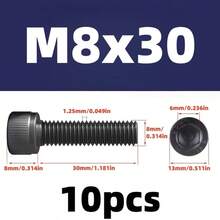 10件/20件/25件 M3/M4/M5/M6/M8/M10 15-60mm 长度 12.9级圆柱头内六角螺钉，高强度内六角螺钉 - 黑色 - 查看 27