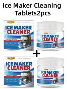 1 pieza Tabletas de limpieza para máquina de hielo Jue Fish, limpieza profunda del hogar, descalcificación y desodorización, tabletas de limpieza para máquinas de hielo, fácil de eliminar el sarro y los olores para máquinas de hielo domésticas y comerciales, fórmula con ácido cítrico, apto para uso doméstico, restaurante y mantenimiento diario
