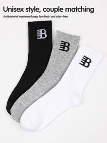 1/3//5pairs Of Sports Simple Style Mid-Calf Socks - Multicolor - View 2