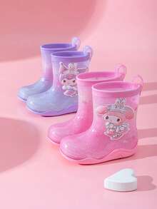 SANRIO &  水晶雨靴，可爱卡通防水防滑中筒雨靴 - 紫色 - 查看 3