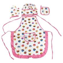 Kids Cake Pattern Apron Baking Tool Pretend Play Set Toy, Role Play For Boys And Girls To Learn Cooking, Develop Hands-On Ability, Suitable For Holiday Parties, Halloween & Christmas Gifts