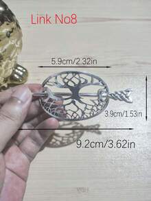 1pc Viking Hair Clip, Vintage Celtic Knot Hair Clip, Inspiring Tree Of Life Hair Clip, Elegant Metal Hair Accessory, Gift For Women, Hair Accessories, Head Accessories - Antique Silver - View 11