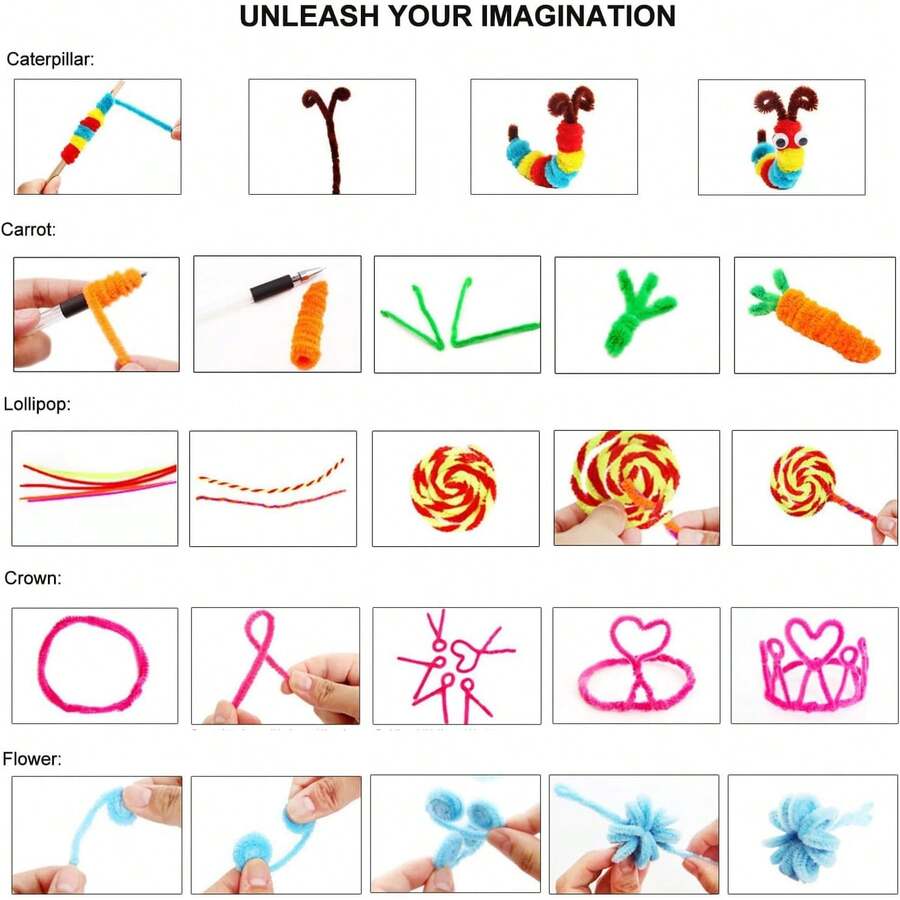 1000 Piezas Limpiapipas, BetterJonny 30cm de Largo Limpia Pipas Colores Surtidos Tallos de Chenilla para Proyectos Manualidades Decoraciones, 10 Colores - 1000 piezas, 10 colores - Ver 1