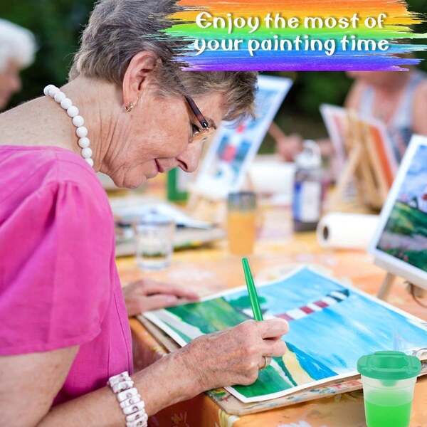 1 pieza Taza para pinceles con estilo INS anti-salpicaduras, diseño minimalista coreano, especialmente para estudiantes de arte, proporciona compartimentos convenientes para pintura y función de limpieza de pinceles. La paleta anti-derrames ayuda a mantener el escritorio limpio y evitar que la pintura se disperse. Perfectamente adecuado para dibujar, pintar al óleo, acuarela y otras creaciones artísticas, lo que permite que cada obra de atalla grande sea más refinada y proporciona una experiencia de talla grandetura más eficiente y limpia (el estilo de color se envía al azar)