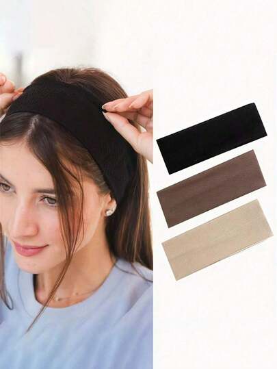10pcs/4pcs/2pcs/1pc Soft Stretchy Headbands - Boho Yoga Hairbands For Skincare Makeup,Non-Slip Wide Elastic Headwear For Women, Gym, Washing Face,Solid Color Knitted Hair Accessories Essentials
