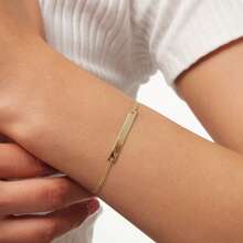 Gold Bar Bracelet, Custom Bar Bracelet, Personalized Name Bracelet, Engraved Bracelet For Women, Friendship Bracelet, Mothers Day Gift - Multicolor - View 7