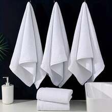 3 Peças Conjunto de Toalhas Macias, Toalhas de Rosto Brancas de Secagem Rápida, Adequadas para Banheiro, Hotel, Essenciais Ideais para Banheiro