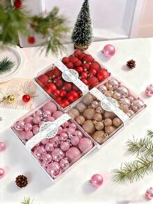 42 buc bile decorative de Crăciun de 3/4/5 cm, ornamente din plastic, globuri de Crăciun, decorațiuni suspendate, bile pictate, potrivite pentru bradul de Crăciun, acasă, exterior, cameră, dormitor, decor de Anul Nou, decorațiuni de Crăciun, articole pentru petreceri, ornamente de sărbători, set cadou pentru prieteni și familie decor acasă decor cameră iarnă