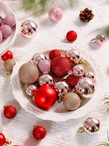 42 buc bile decorative de Crăciun de 3/4/5 cm, ornamente din plastic, globuri de Crăciun, decorațiuni suspendate, bile pictate, potrivite pentru bradul de Crăciun, acasă, exterior, cameră, dormitor, decor de Anul Nou, decorațiuni de Crăciun, articole pentru petreceri, ornamente de sărbători, set cadou pentru prieteni și familie decor acasă decor cameră iarnă