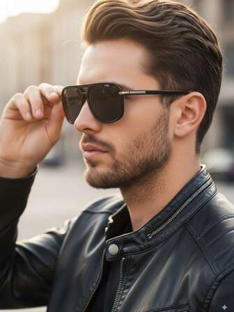 1 件复古大框偏光时尚眼镜，适合男女，户外、派对、度假、旅行、驾驶