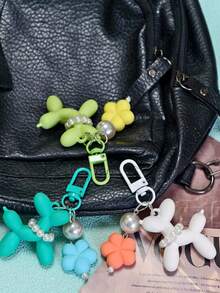 Chaveiro com design de cachorro e balão de gelatina 3 peças para mulheres, chaveiro fofo para meninas, acessórios para bolsas, mochilas e bolsas de carro