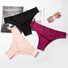 Kit Of Up To 10 Seamless Laser Cut Women's Thong Panties, Comfortable, Doesn't Mark Clothes - Assorted Colors - 彩色 - 查看 7