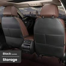 Dieser schwarze Auto-Sitzschutz ist aus strapazierfähigem und leicht zu reinigendem Material gefertigt. Er kann nicht nur die Rückseite des Sitzes schützen (gegen Treten, Abnutzung), sondern hat auch Staufunktionen. Er ist modisch und an verschiedene Modelle angepasst. Er ist ein praktisches Kfz-Innenausstattungs-Zubehör und ein guter Helfer für Reisen und das Sortieren von Gegenständen. Er ist ein Muss-haben Auto-Zubehör, Weihnachtsstrumpffüller, Geschenke, witzige Geschenke, Ramadan, personalisierte Geschenke.