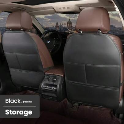 Dieser schwarze Auto-Sitzschutz ist aus strapazierfähigem und leicht zu reinigendem Material gefertigt. Er kann nicht nur die Rückseite des Sitzes schützen (gegen Treten, Abnutzung), sondern hat auch Staufunktionen. Er ist modisch und an verschiedene Modelle angepasst. Er ist ein praktisches Kfz-Innenausstattungs-Zubehör und ein guter Helfer für Reisen und das Sortieren von Gegenständen. Er ist ein Muss-haben Auto-Zubehör, Weihnachtsstrumpffüller, Geschenke, witzige Geschenke, Ramadan, personalisierte Geschenke.