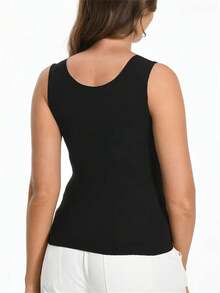 4pcs Women's Warm Pullover Tops, Fleece Lined Sleeveless Shirts, Suitable For Winter Wear, Soft Slim Fit Layering T-Shirts, Skin-Friendly Fabric, Comfortable Choice For All Day - Multicolor - View 2