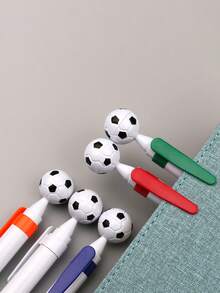 Custom Sculpted Text Creative Touch Football Shaped Pen, Supports Personalized Name, Phrase And Date. Great Gift For Family, Children's School, Friends Who Enjoy Writing,Office Decor - Multicolor - View 2