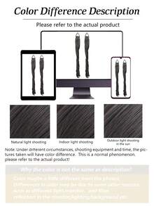 2条16英寸卷曲马尾假发，带弹性绑带，结实耐用，合成材质，适合日常佩戴，黑色/棕色 - 彩色 - 查看 7