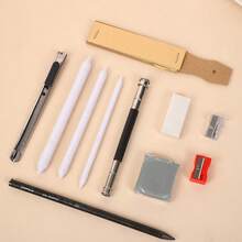 The 35 Piece Sketch Set Includes Charcoal Pencils, Graphite Pencils, And Various Accessories. It Is A Must-Have For School, Stationery Supplies, And Holiday Supplies Art Set