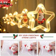 LED Christmas Curtain Lights, Santa Claus Cartoon Design Indoor Room Decoration Window Festival String Lights, Window Display, Festival Decorations, Fun Lighting, Festival Theme, LED Lights, Durable Lighting, Decorative Lighting, Christmas Enthusiasts, Party Planners