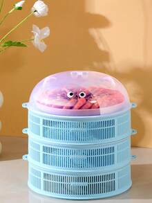 Multi-Layer Cartoon Cat Hollow Mesh Food Cover With Lid, Versatile For Dining Table, Keeps Food Fresh, Summer Anti-Fly & Insect