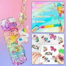 Painting Kit de Agua, Kit de Manualidades para Nias con Botella y Pegatinas de Diamantes, Decora Tu Propia Botella, Regalo para Nias de 4 - 6 - 8 - 10 Aos, para Cumpleaos y Navidad - Color - Ver 5
