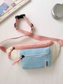 Fashionable Canvas Functional Waist Bag/Chest Bag, Unisex - Multicolor - View 12