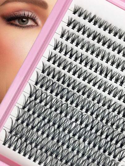 Ondine 240 Cluster False Eyelash Segmented Hot Melt Blossoms D Curled Thick Style Self Grafted 3D Eyelash