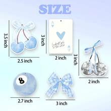 5pcs Car Air Freshener Cute Blue Bow Cherry Conquette Automotive Accessories Car Interior Hanging Scents Decor For Women Teen Girls - BlueBow - Xem 6