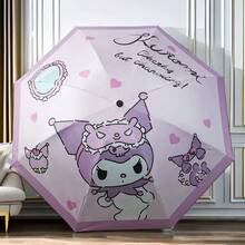 Ombrello reversibile Sanrio, Kuromi, My Melody, a tema cartoni animati, con rivestimento nero, protezione solare e UV, ombrello pieghevole