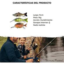 TACTICAL FISHING 3 Piezas - Tres Curricanes Articulados, Señuelos De Pesca De Nado Realista, Acción de hundimiento Lento. - 1 - Ver 8