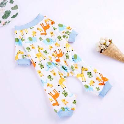 Áo thun in hình động vật hoạt hình cho chó, phù hợp cho mọi mùa, thích hợp cho thú cưng nhỏ, vừa và lớn.