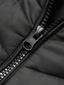 Livesso 女式立领修身夹棉大衣 冬季 - 黑色 - 查看 2