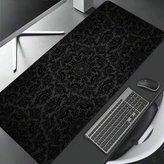 Black & Gray Textured Extra Large Mouse Pad, Gaming Desk Mat, Big Keyboard Pad, Washable, Rubber Non-Slip Bottom, Stitched Edge, Gift Mouse Pad, Desk Protector, Study Pad, Multiple Sizes Available, Computer Keyboard Mat, Laptop Pad Desk Accesorries Office Supplies Office Office Desk Accesorries Mousepad Mouse Pad For Desk