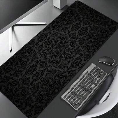 Alfombrilla de ratón extra grande con textura en negro y gris, alfombrilla de escritorio para juegos, alfombrilla grande para teclado, lavable, con base de goma antideslizante, borde cosido, regalo de alfombrilla de ratón, protector de escritorio, almohadilla de estudio, disponible en varios tamaños, alfombrilla para teclado de computadora, almohadilla para portátil